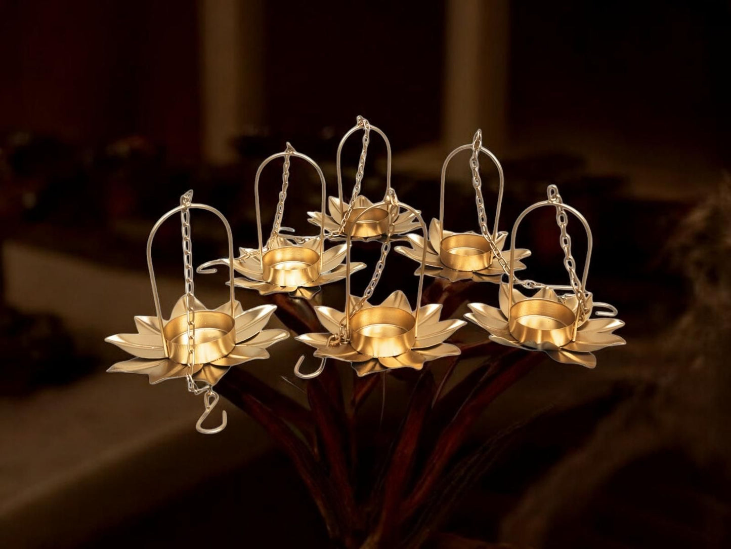 Metal Hanging Baby Lotus 6 pcs Set